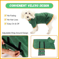 HKM-6165565 Super Absorbent Microfiber Dog Bathrobe with Adjustable Strap for Quick Drying