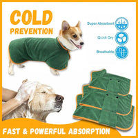 HKM-6165565 Super Absorbent Microfiber Dog Bathrobe with Adjustable Strap for Quick Drying