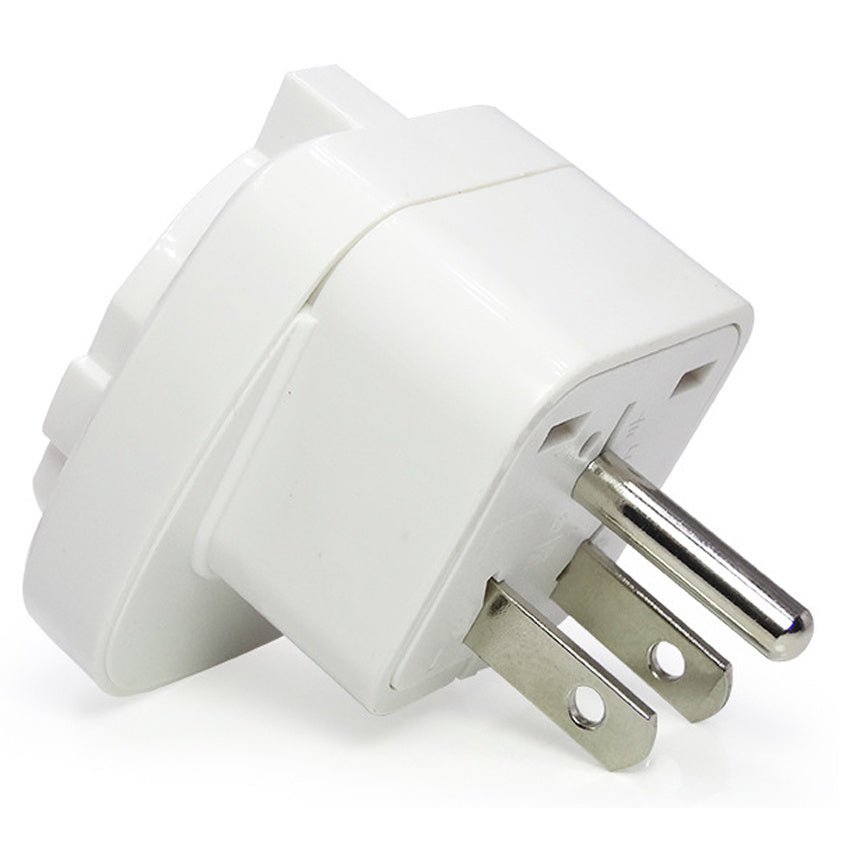 HKM-616659 Ground Wire Conversion Plug for U.S. to Europe & Germany, 10A 250V/125V, Black/White