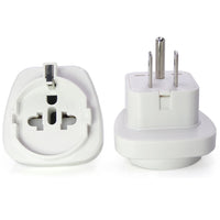 HKM-616659 Ground Wire Conversion Plug for U.S. to Europe & Germany, 10A 250V/125V, Black/White