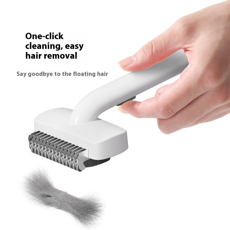 HKM-6166973 Pet Hair Unknotting Comb for Dogs and Cats - Floating Design, ABS & Stainless Steel, 3.3cm x 6.6cm x 18.7cm