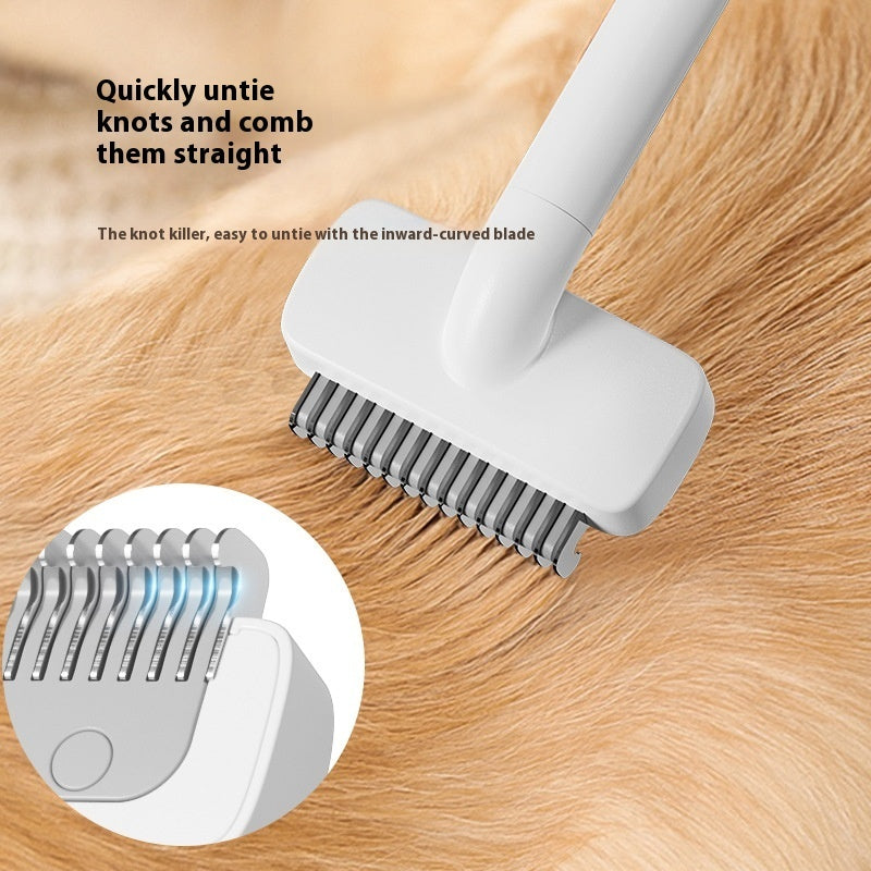 HKM-6166973 Pet Hair Unknotting Comb for Dogs and Cats - Floating Design, ABS & Stainless Steel, 3.3cm x 6.6cm x 18.7cm