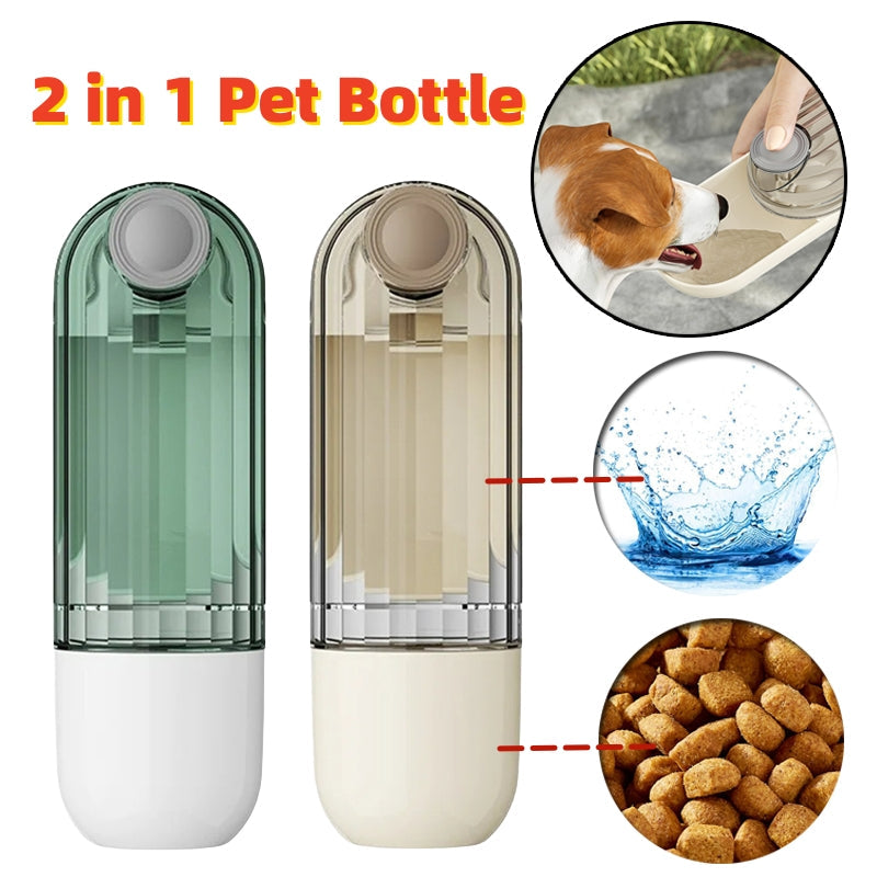 HKM-6167229 Portable 2-in-1 Pet Water Cup with Segment Design for Dog Walking, Non-Toxic and Easy to Clean
