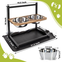 HKM-6167357 Elevate Feeding Time with Stylish 5-Inch, 9-Inch, and 13-Inch Black Dog Food and Water Bowls Set
