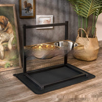 HKM-6167357 Elevate Feeding Time with Stylish 5-Inch, 9-Inch, and 13-Inch Black Dog Food and Water Bowls Set