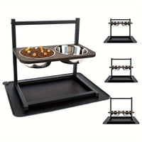 HKM-6167357 Elevate Feeding Time with Stylish 5-Inch, 9-Inch, and 13-Inch Black Dog Food and Water Bowls Set