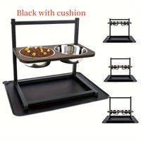 HKM-6167357 Elevate Feeding Time with Stylish 5-Inch, 9-Inch, and 13-Inch Black Dog Food and Water Bowls Set