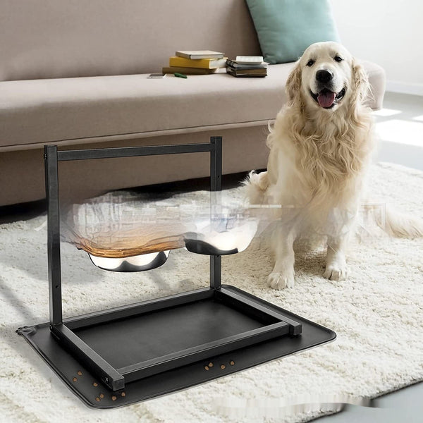 HKM-6167357 Elevate Feeding Time with Stylish 5-Inch, 9-Inch, and 13-Inch Black Dog Food and Water Bowls Set