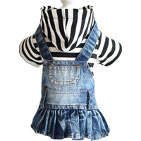 HKM-6167741 Embroidered Denim Skirt for Dogs in Plaid Designs, Multiple Sizes Available