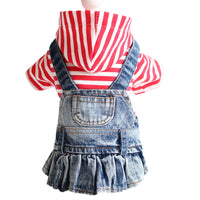 HKM-6167741 Embroidered Denim Skirt for Dogs in Plaid Designs, Multiple Sizes Available