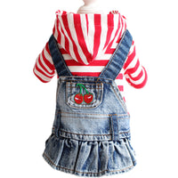 HKM-6167741 Embroidered Denim Skirt for Dogs in Plaid Designs, Multiple Sizes Available