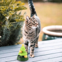HKM-6168637 Tree-Shaped Interactive Cat Toy with Catnip Balls - 2-Level Roller Track for Indoor Cats