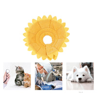 HKM-6169149 Pet Sunflower Collar Postoperative Protection Ring - Soft Cloth, Yellow, Multi-Size Options