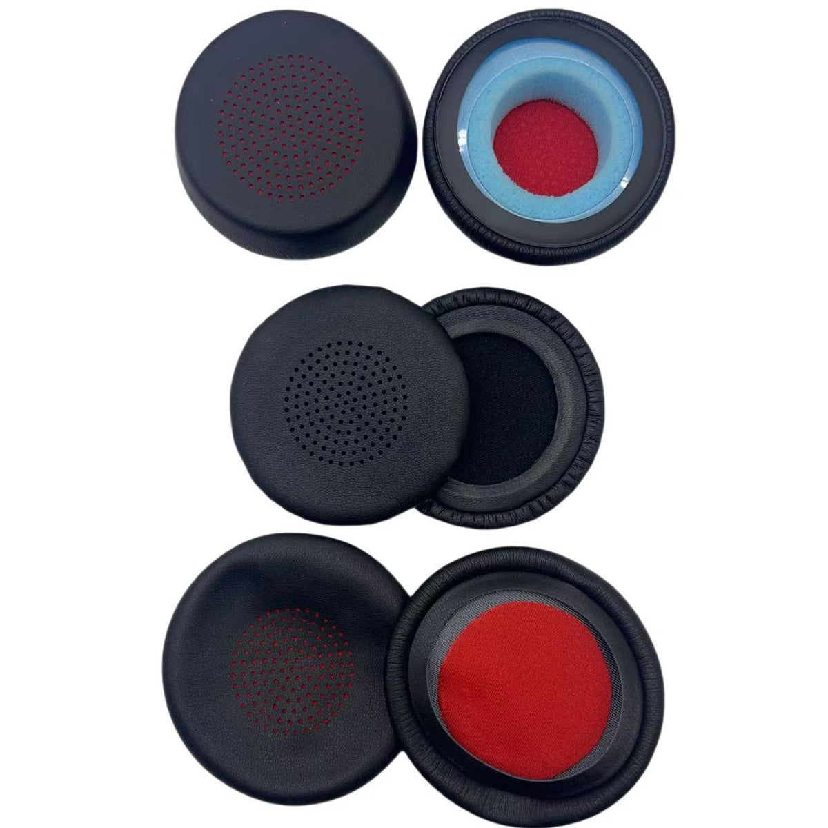 HKM-616979 Earphone Foam Sleeves with Black and Red Mesh Cover for Qiteli B825