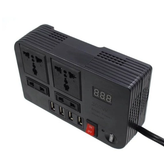 HKM-617043 300W Car Power Inverter with Dual Universal Sockets and 4 USB Ports