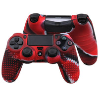 HKM-617107 Silicone Non-Slip Case Cover for PS4 DualShock 4 Controllers with Joystick Caps