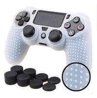 HKM-617107 Silicone Non-Slip Case Cover for PS4 DualShock 4 Controllers with Joystick Caps
