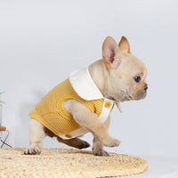 HKM-6171709 Cute Buckle Undershirt for Dogs in Yellow and Pink Cotton - Fashionable Minimalist Design