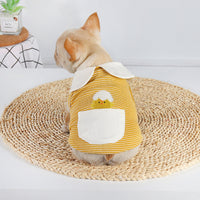 HKM-6171709 Cute Buckle Undershirt for Dogs in Yellow and Pink Cotton - Fashionable Minimalist Design
