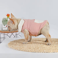 HKM-6171709 Cute Buckle Undershirt for Dogs in Yellow and Pink Cotton - Fashionable Minimalist Design