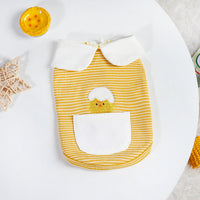 HKM-6171709 Cute Buckle Undershirt for Dogs in Yellow and Pink Cotton - Fashionable Minimalist Design