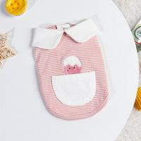 HKM-6171709 Cute Buckle Undershirt for Dogs in Yellow and Pink Cotton - Fashionable Minimalist Design