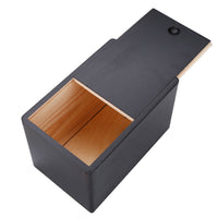 HKM-6172605 Cat Memorial Wooden Urn Box in Black - Natural Wood Pet Keepsake