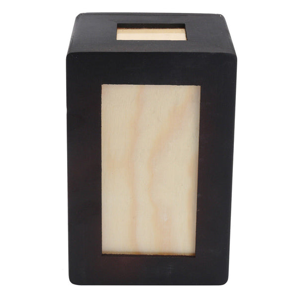 HKM-6172605 Cat Memorial Wooden Urn Box in Black - Natural Wood Pet Keepsake