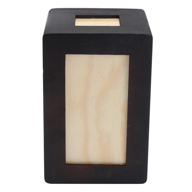HKM-6172605 Cat Memorial Wooden Urn Box in Black - Natural Wood Pet Keepsake