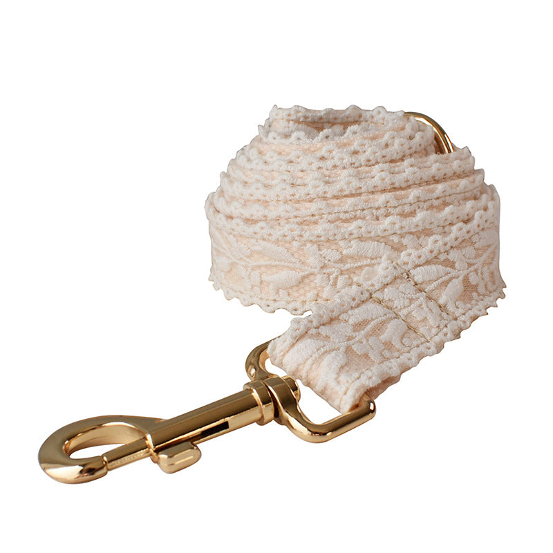 HKM-6172989 Lace Pet Collar with Adjustable Metal Buckle for Year-Round Comfort
