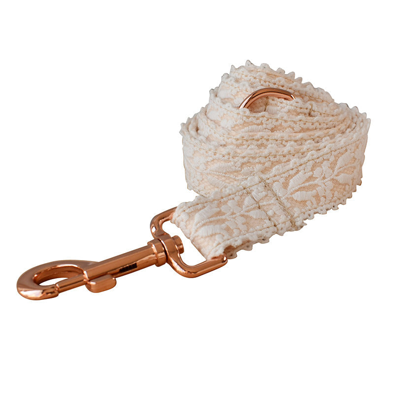 HKM-6172989 Lace Pet Collar with Adjustable Metal Buckle for Year-Round Comfort