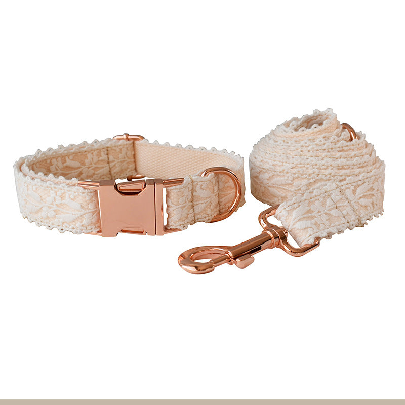 HKM-6172989 Lace Pet Collar with Adjustable Metal Buckle for Year-Round Comfort
