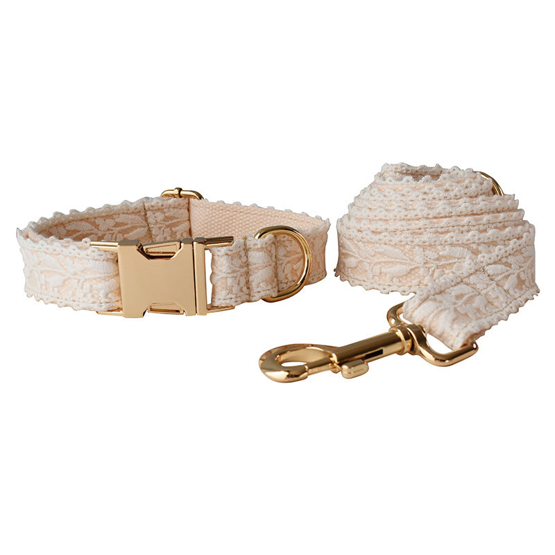 HKM-6172989 Lace Pet Collar with Adjustable Metal Buckle for Year-Round Comfort