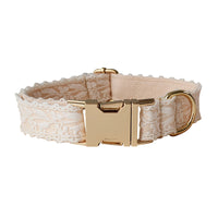 HKM-6172989 Lace Pet Collar with Adjustable Metal Buckle for Year-Round Comfort