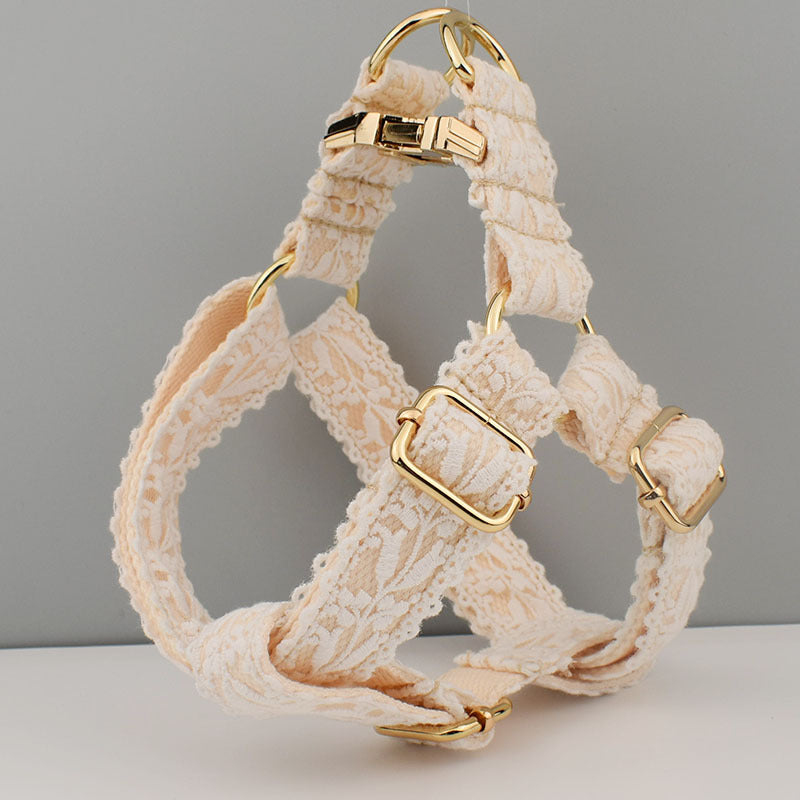 HKM-6172989 Lace Pet Collar with Adjustable Metal Buckle for Year-Round Comfort