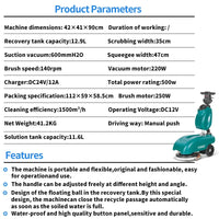 HKM-617363 Fully Automatic Three-in-One Commercial Floor Cleaner with Battery Operated Sweeping Function