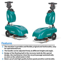 HKM-617363 Fully Automatic Three-in-One Commercial Floor Cleaner with Battery Operated Sweeping Function