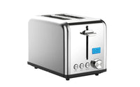 HKM-617683 Stainless Steel Electric Toaster with LCD Display for 2 Slices - Modern Design