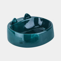 HKM-6177085 Automatic Ceramic Cat Bowl with Spoon for Drinking Water and Food