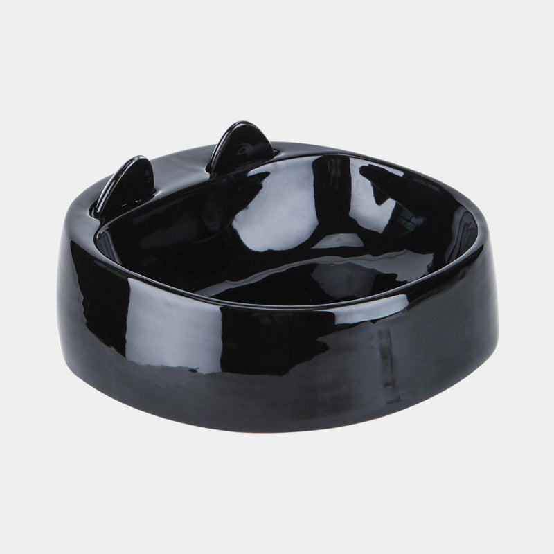 HKM-6177085 Automatic Ceramic Cat Bowl with Spoon for Drinking Water and Food