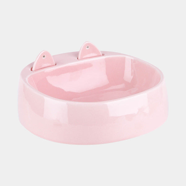 HKM-6177085 Automatic Ceramic Cat Bowl with Spoon for Drinking Water and Food