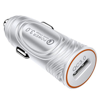 HKM-617811 USB Car Charger with QC3.0 and 3.1A Dual Ports in White and Black