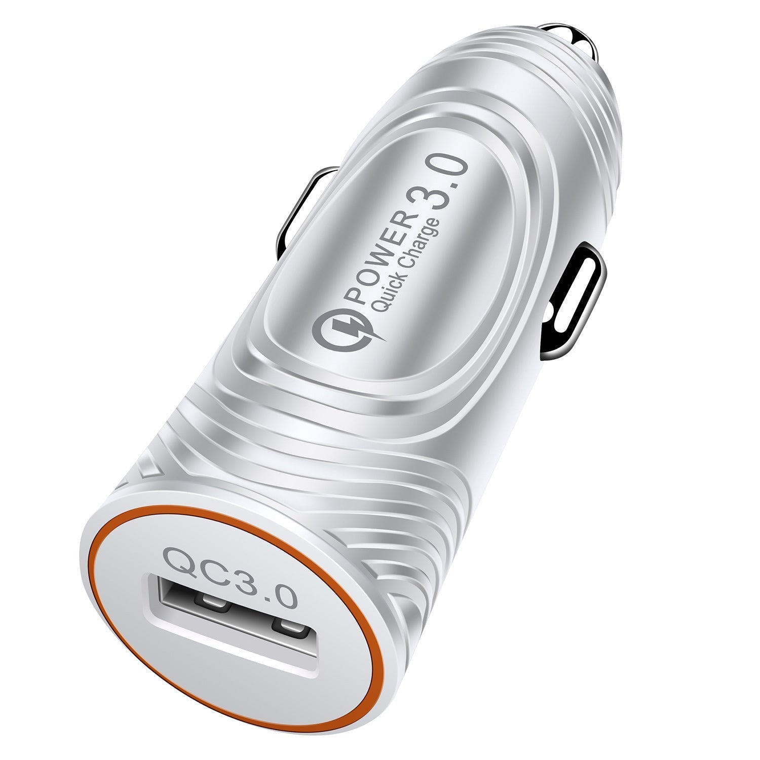 HKM-617811 USB Car Charger with QC3.0 and 3.1A Dual Ports in White and Black