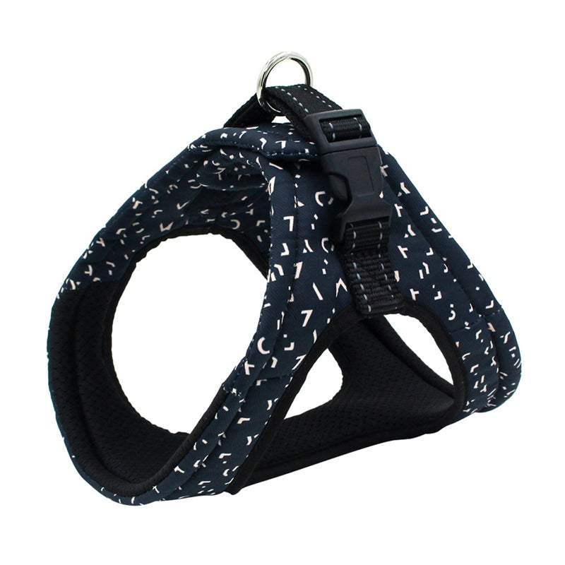 HKM-6178365 Reflective Mesh Dog Vest Harness with Quick-Release Seat Belt and Double Loop Design for Small to Medium Dogs