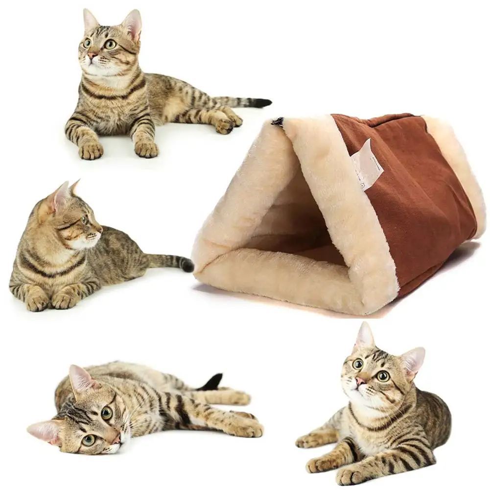 HKM-6178749 Foldable Snooze Tunnel Pet Bed - Comfortable Fleece Mat for Cats and Dogs, Multi-Purpose Design, Machine Washable