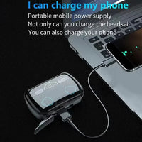 HKM-617939 Wireless Bluetooth Earbuds with Digital Display, Waterproof Design, Noise Reduction, and Power Bank Charging for Sports and Gaming