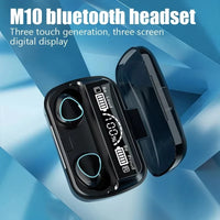 HKM-617939 Wireless Bluetooth Earbuds with Digital Display, Waterproof Design, Noise Reduction, and Power Bank Charging for Sports and Gaming