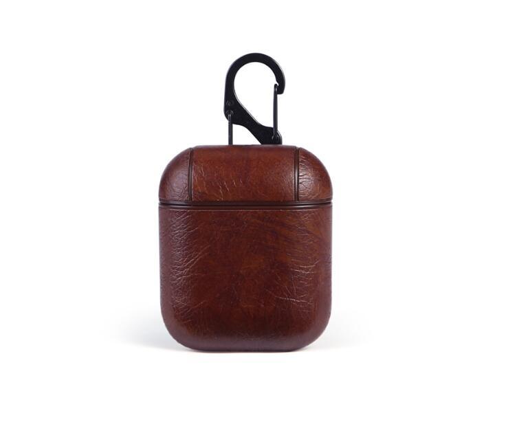 HKM-618003 Genuine Leather Earphone Case for Apple AirPods – Protective Charging Case Design