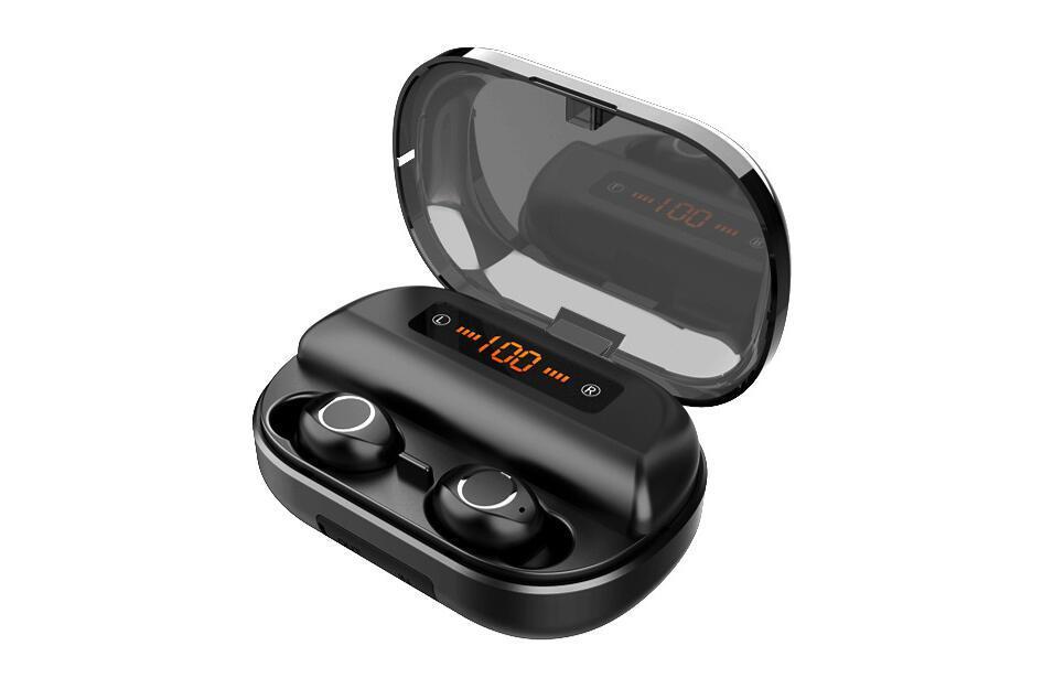HKM-618131 Bluetooth Wireless Stereo Headset with Battery Display, Voice Control, and Call Function in Black