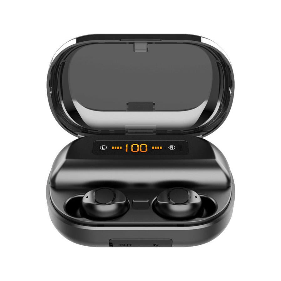 HKM-618131 Bluetooth Wireless Stereo Headset with Battery Display, Voice Control, and Call Function in Black